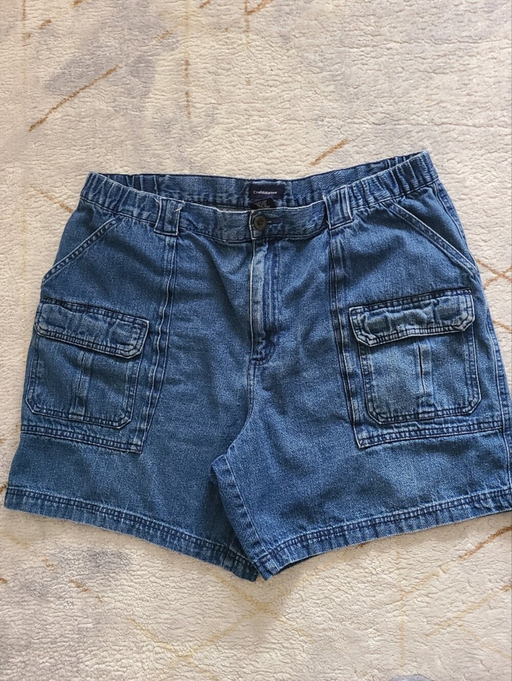 Vintage Croft and Barrow Denim Cargo Shorts Men's Size 40 inseam 6.5" Utility